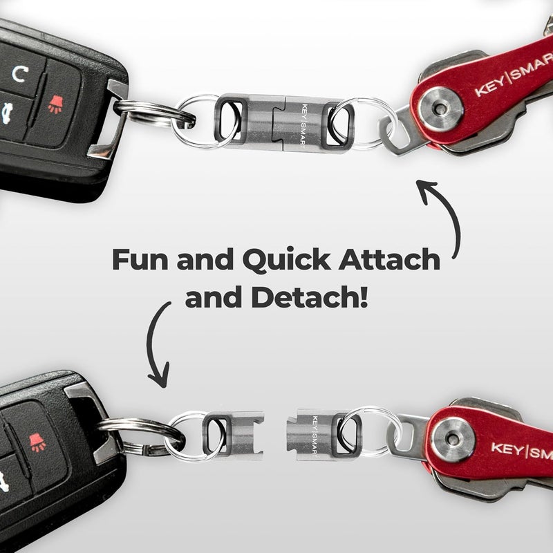 key smart KeySmart MagConnect Pro Magnetic Key Holder for Purse, Key Chains for Car Keys - Detachable Key Ring Quick Release Keychain - Image 4